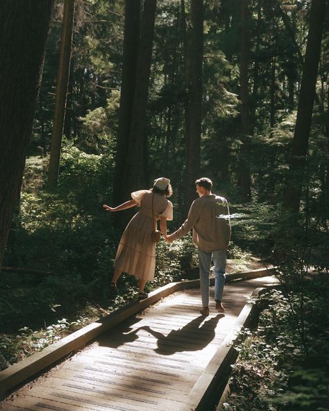 Keep taking photos together after you get married, your favourite date days deserve to be photographed too. As well as everything you love in life together. 🫶🏼 May that be going on picnics together, skipping through your favourite forest trails, getting dressed up in your favourite clothes - documenting what you love to do together is always the best concept. On this day, we explored a new path in one of the most beautiful and iconic Vancouver forest parks finding magical patches of dreamy g... Couple Taking Photo Together, Vancouver Forest, Forest Date, Cheek Kisses, Forest Cafe, Love In Life, Cinematic Wedding, Become A Photographer, Forest Trail