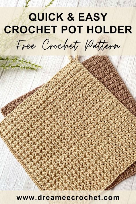 Try this quick and easy crochet pot holder pattern to make this beautiful crochet potholder for your home. This free crochet pattern is easy to follow and comes with a step by step stitch tutorial to help you out. Crochet Pot Holder Pattern, Pot Holder Crafts, Potholder Patterns Free, Pot Holder Pattern, Crochet Pot Holder, Crochet Pot Holders Free Pattern, Crochet Potholder, Crochet Potholder Patterns, Crochet Pot