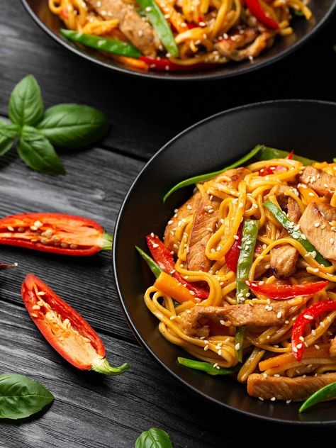 Pork Chow Mein Chow Mein Recipe Easy, Pork Chow Mein Recipe, Pork Chow Mein, Egg Noodle Recipes, Chow Mein Recipe, Prepared Eggs, Chinese Cooking Wine, Better Than Takeout, Food Substitutions