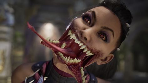 Mileena from Mortal Kombat 1 , 2023 Mileena Mouth, Black Haired Guy, Guy Oc, Mileena Mk, Kitana Mileena, Trans Flag, Mk 1, Design Theory, Oc Inspo