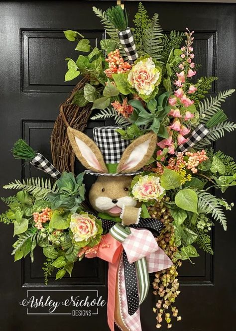 Easter Wreaths – AshleyNichole Designs Wreaths For Double Doors, Oval Grapevine Wreath, Burlap Bunny, Wreath Hook, Garden Wreath, Grass Wreath, Initial Wreath, Moss Wreath, Bunny Head