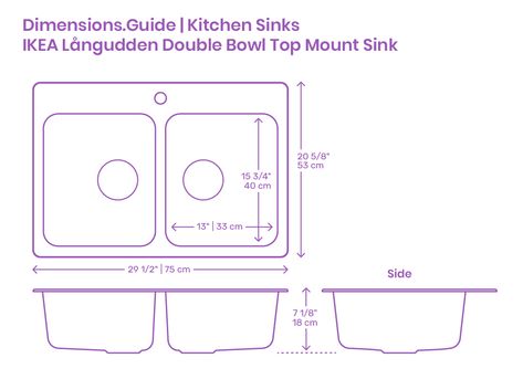 Double Sink Size, Double Sink Kitchen, Kids Sink, Kitchen Sink Dimensions, Sink Dimension, Top Mount Kitchen Sink, Sink Sizes, Furniture Details Design, Furniture Dimensions