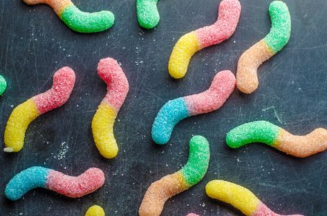 Homemade Sour Gummy Infused Butter Worms — Infused gummy edibles are long-time favorites with botanical enthusiasts. If you’re looking for delicious and fun homemade edible options to... Sour Worms, Sour Gummy Worms, Infused Butter, Birthday Party Snacks, Gummy Worms, Chewy Candy, Bulk Candy, Kids' Party, Budget Friendly Recipes