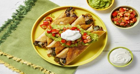 Simple, convenient, and delicious: that’s what’s in store with our Black Bean and Poblano Flautas recipe, made with pre-measured, high-quality ingredients. Flautas Recipe, Homemade Pico, Hello Fresh Recipes, Roll Ups Tortilla, Fresh Recipes, Green Pepper, Stuffed Poblano Peppers, Pepper Jack Cheese, Hello Fresh