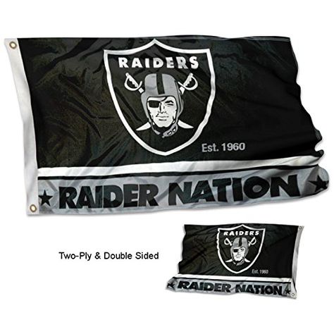 Raiders Nation, At Home Office, Raiders Fans, Raider Nation, Las Vegas Raiders, Allegiant, Flag Banner, Oakland Raiders, Print Logo