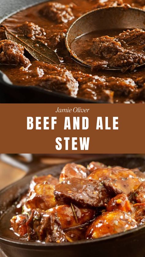 Jamie Oliver Beef and Ale Stew Beef Olives Recipe Dinners, Jamie Oliver Slow Cooker Recipes, Jaime Oliver Recipes, Jamie Oliver Stew, Jamie Oliver Beef Stew, Silverside Recipe, Beef And Ale Pie, Beef And Ale Stew, Jaime Oliver