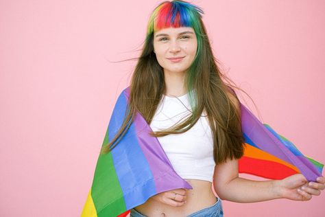 Cute Pictures · Pexels · Free Stock Photos Flag Photoshoot, Gay Pride Rainbow Flag, Beatiful People, Gay Pride Flag, Lgbtq Flags, Lgbt Flag, Flag Photo, Pink Photo, Pride Parade