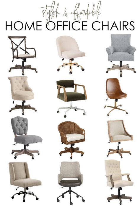 This huge collection of stylish and affordable home office chairs includes rolling chairs as well as stationary desk chairs. Chairs For Office Accent, Desk Chair With Wheels, Small Home Office Chair, Fancy Office Chair, Chic Desk Chair, Rolling Office Chairs, Best Desk Chairs, Amazon Office Chair, Amazon Desk Chair