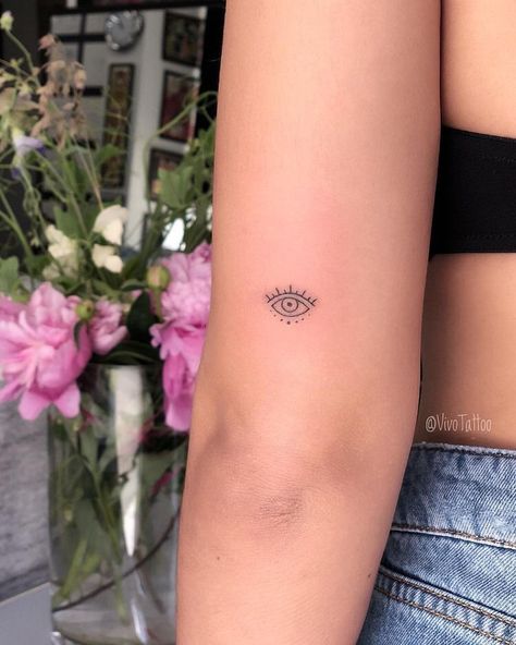 Tattoo Evil, Evil Eye Tattoo, Shape Tattoo, Meaningful Tattoos For Women, Small Tattoos Simple, Small Meaningful Tattoos, Tiny Tattoo, Minimalist Tattoos, Dainty Tattoos