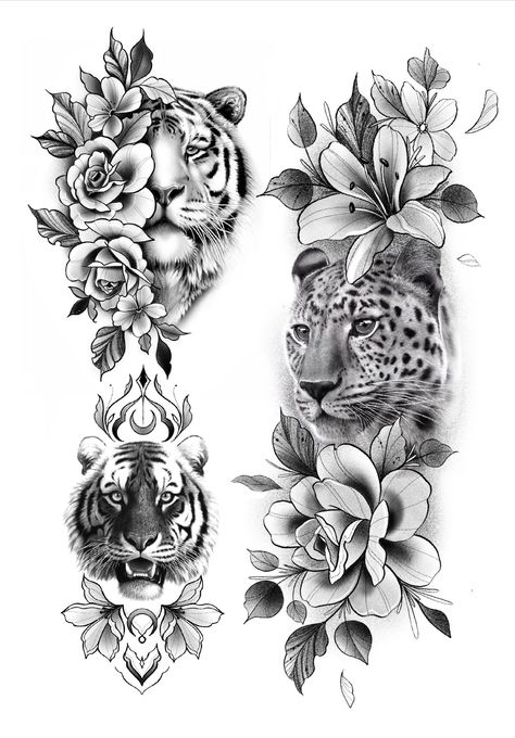 Female Tiger Tattoo, Tattoo Leopard, Tattoo Ideas Female Sleeve, Cute Owl Tattoo, Tiger Tattoo Sleeve, Mandala Tattoo Sleeve, Arm Sleeve Tattoos For Women, Back Of Arm Tattoo, Bookish Tattoos