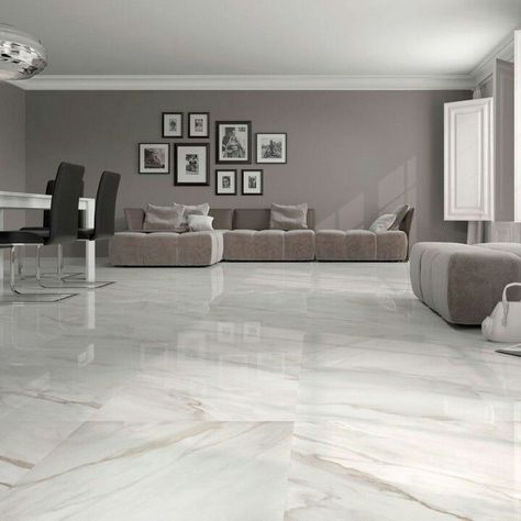 Marble Floor Living Room, Bedroom Floor Tiles, Ceramic Floor Tiles Living Room, White Vinyl Flooring, Living Room Vinyl, Tiles Living Room, Tile Floor Living Room, White Marble Floor, Marble Floors