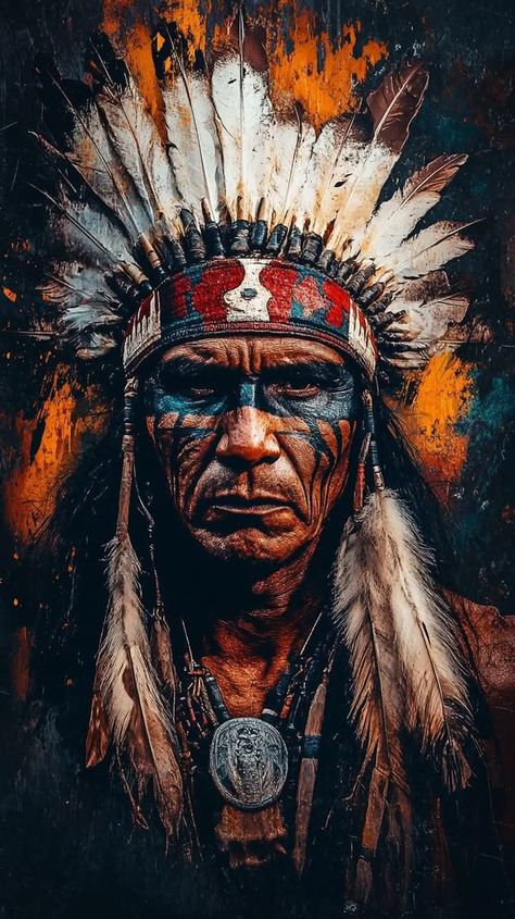 Indian Chief Tattoo, Chief Tattoo, Native American Wallpaper, Indian Dog, Colours Wallpaper, Dog Soldiers, Indian Warrior, Native American Headdress, Art Test