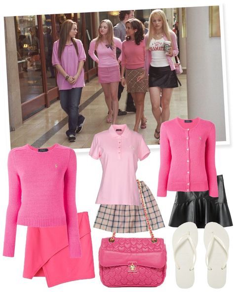 Mean Girls Group Costume, Halloween Costumes Squad, Mean Girls Halloween Costume, Squad Costumes, Mean Girls Fashion, Mean Girls Halloween Costumes, Costumes For 2 Friends, Mean Girls Costume, Mean Girls Halloween