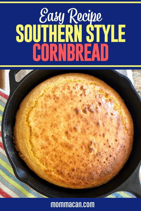 Southern Cornbread Without Buttermilk Recipe #cornbread #buttermilk #reicpe #southern #sweet #fromscratch No Buttermilk Cornbread, Easy Cornbread Recipe Cast Iron, Cornbread With Milk, Cornbread Without Flour, Cornbread No Milk, Cornbread Recipe No Buttermilk, Cornbread No Buttermilk, Cornbread Without Milk, Cornbread Recipe No Sugar