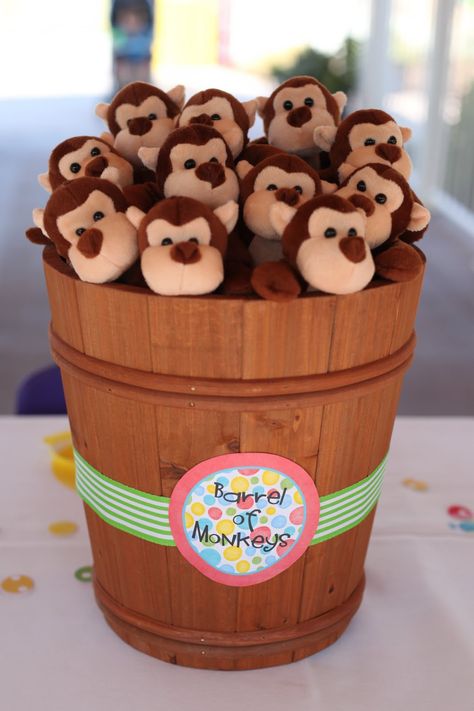 Centerpiece then favors Monkey Party Favors, Monkey Party Ideas, Kids Birthday Party Themes, Sock Monkey Birthday Party, Monkey First Birthday, Sock Monkey Party, Sock Monkey Birthday, Curious George Birthday Party, Monkey Birthday Parties