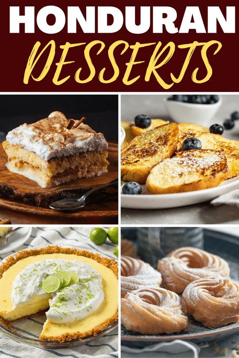 These Honduran desserts are fresh, fruity, and so easy to make! From cake to banana bread to smoothies, these traditional recipes give you a taste of Honduras. Honduran Dessert Recipes, Honduran Desserts, American Cookies Recipe, Honduras Food, Honduran Recipes, Spicy Hot Chocolate, Creamy Rice, America Food, Traditional Recipes