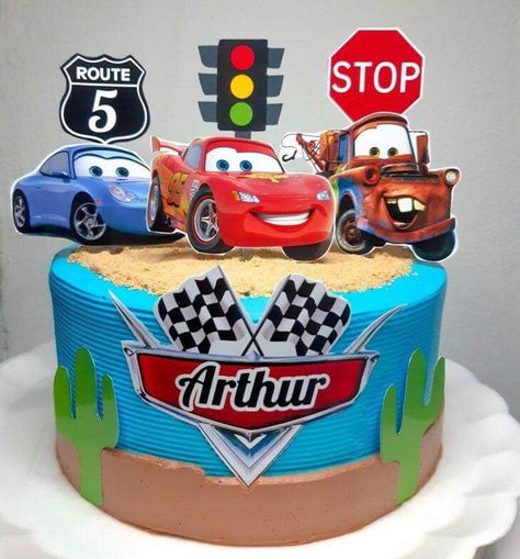 Disney Pixar Cars Birthday Cake, Bolo Carros Disney, Mcqueen Cake Ideas, Bolo Mcqueen, Cars 3 Cake, Pastel Rayo Mcqueen, Pixar Cars Birthday Cake, Cars Theme Birthday Cake, Disney Cars Birthday Cake