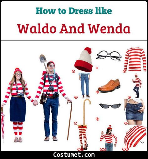 Womens Where’s Waldo Costume, Wheres Waldo Costume For Women, Waldo And Wanda Costume, Wheres Waldo Halloween Costumes Women, Wheres Waldo Costume For Women Diy, Waldo Costume Women, Where’s Waldo Couples Costume, Where’s Waldo Costume For Women, Wheres Waldo Halloween