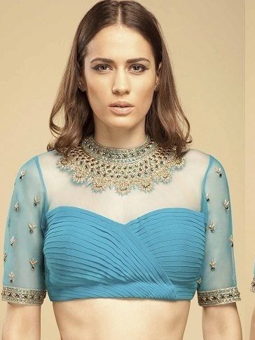 Top 25 Latest Front Neck Saree Blouse Designs (2021)