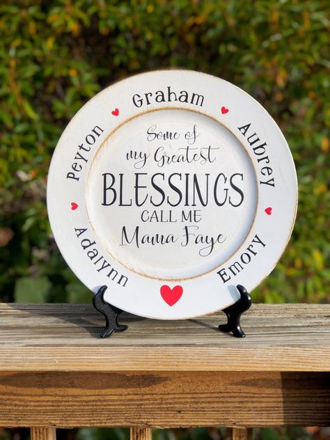 My greatest blessing Grandma gift. personalized grandmother | Etsy Charger Plate Crafts, Grandmother Birthday Gift, No Greater Love, Giving Plate, Children Names, Grandmother Birthday, Gift For Grandmother, 50th Anniversary Gifts, Personalized Grandma Gifts