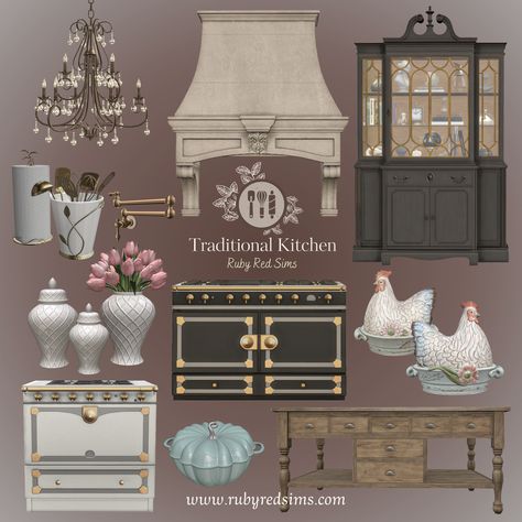 The Sims 4 Cc Royal Furniture, Sims 4 Chateau Cc, Sims 4 Cc French, Sims 4 Royal Cc Furniture, Sims 4 Free Cc Clothes, Sims4 House, Sims 4 Kitchen, Fancy Decor, Sims Packs