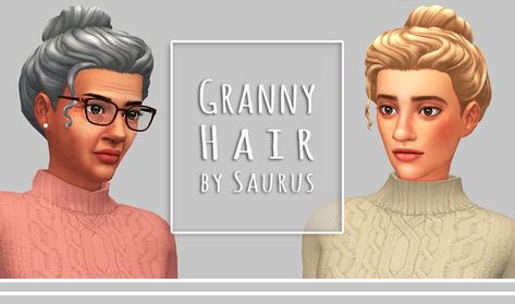 Unnatural Hair Color, Mama Hair, Granny Hair, Sims 4 Family, Cc Hair, Touch Of Gray, Sims 4 Cc Packs, Sims Hair, Best Sims