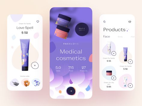 Medical Cosmetic, Ui Ux 디자인, Cream For Oily Skin, Beauty App, Mobile App Design Inspiration, Photo Frame Design, App Design Inspiration, Website Design Services, Ui Design Inspiration