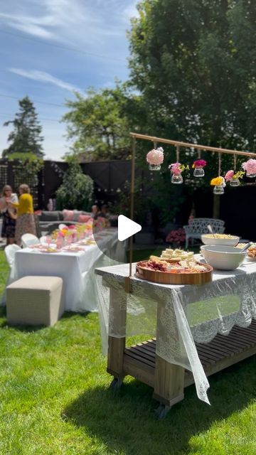 Kara Bowman on Instagram: "PART 1: Garden Tea Party Bridal Shower 🌸🫖👰‍♀️

Bridgerton meets whimsical garden wonderland is the vibe I was going for to celebrate our special guest of honor, Sydney!💕 Yesterday we celebrated the bride-to-be in my backyard and it was absolutely magical!

Special shoutouts to @highway9vintage for enhancing the space with amazing vintage furniture pieces, to @lil.cakery for the stunning cake and to @prettyflowerfarm for the gorgeous flowers!!! Also, I did not set up alone… Tanner helped prep the space, and a few friends helped set up, prepare food, etc! 

I’ll share PART 2 tomorrow which will show the beautiful bride and guests in their tea party attire.💁🏻‍♀️🫖👗💕

Tomorrow, I’ll also be sharing a fun surprise and bloopers in my stories as well!😂

#bridge Tea Party Bridal Shower Decorations Diy, Bridgerton Themed Bridal Shower Ideas, Garden Themed Bridal Shower Ideas, Bridgeton Theme, Tea Party Bridal Shower Ideas, Tea Party Bridal Shower Decorations, Bridal Shower Garden Party, Garden Wonderland, Tea Party Attire