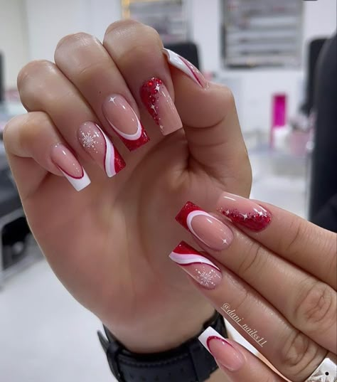 #christmas #christmasnails #nails #nailart #naildesign #nailideas #nailartideas #xmasvibes FOLLOW FOR MORE Nail Noel, Tip Nail Designs, Minimalist Nail, Red Christmas Nails, Nails Yellow, Gel Nail Art Designs, Minimalist Nail Art, Christmas Gel Nails, Fancy Nails Designs