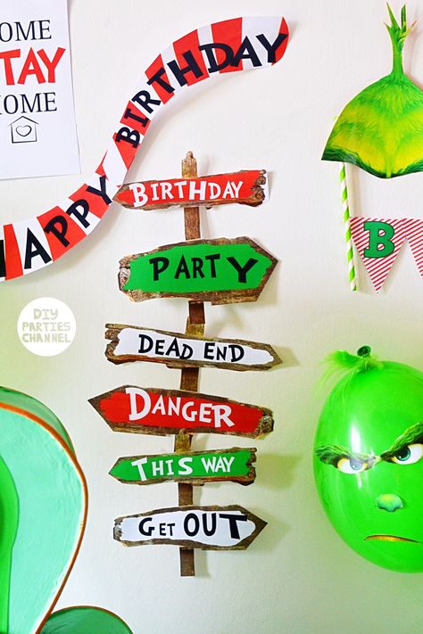 Grinch Birthday Party 1st, Diy Grinch Birthday Decorations, Grinch Birthday Party Decorations Diy, The One Who Stole Christmas Birthday, Doctor Seuss Crafts, Whoville Birthday Party Ideas, Your A Mean One Mr Grinch Birthday, Welcome To Twoville Birthday, Grinch Birthday Cake Kids