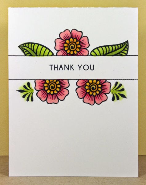 Thank You Project Page, Greeting Card Front Page Ideas, Thank You Page For Project, Flowers Front Page Design, Thank You Page Design For Project, Project Front Page Design Flower, Quilled Thank You Cards Simple, Henna Elements, Altenew Craft A Flower