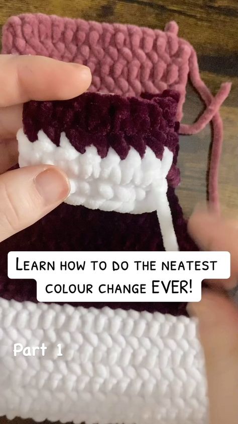 Part 1 of how to do the neatest colour change with your crochet 🥰🧶 | Instagram Colour Change Crochet, Changing Colours In Crochet, How To Change Colors In Crochet, Crochet Clean Color Change, How To Change Colors When Crocheting, How Do You Change Colors When Crocheting, How To Change Colours When Crocheting, Seamless Color Change Crochet, Crochet Instagram