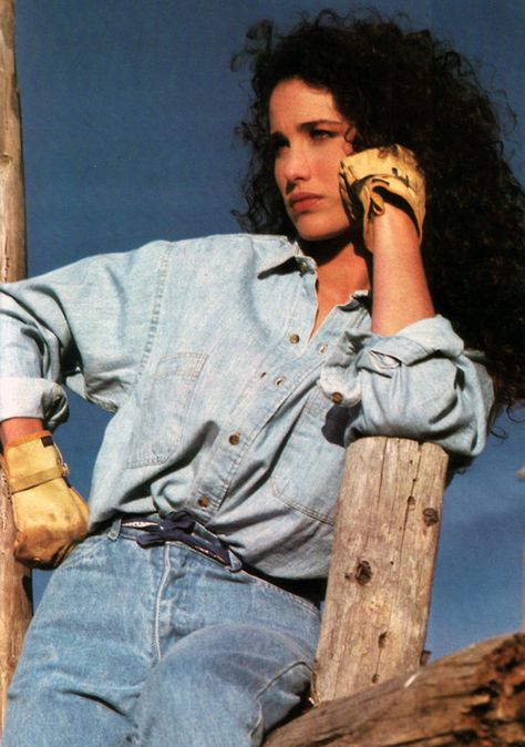 The Gap, American Vogue, March 1986. 1980s American Fashion, 80s American Fashion, American 80s Fashion, Andy Mcdowell, 1986 Fashion, Andie Mcdowell, 80s Vogue, American Vogue, Andie Macdowell