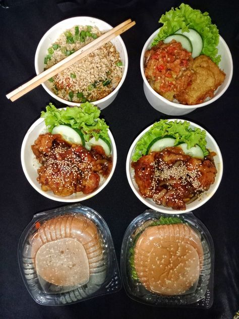 Chicken Katsu Rice Bowl, Rice Bowl Ideas Indonesia, Rice Bowl Packaging, Catering Design, Chicken Katsu, Easy Japanese Recipes, Teriyaki Chicken, Rice Bowl, Rice Bowls