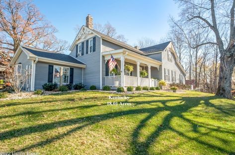 Circa 1886 Kentucky Farmhouse For Sale 18+ Acres, Pond, Barn, Outbuildings $799,500 - Country Life Dreams Kentucky Farmhouse, Leslie County Kentucky, Mccreary County Kentucky, Letcher County Kentucky, Propane Fireplace, Yankee Barn Homes, Farmhouse Renovation, Old Houses For Sale, Mansions For Sale