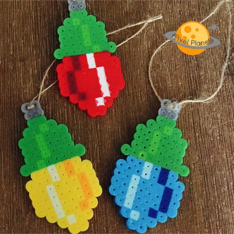 “#perler #beads #pixel #pixelart #redandgreen #deckthehalls #merryandbright #joy #christmas #xmas #xmastree #ornaments #light #christmaslights” Ikea Pyssla, Hama Beads Christmas, Hama Art, Christmas Perler Beads, Beaded Christmas Decorations, Easy Perler Bead Patterns, Fuse Bead Patterns, Art Perle, Hama Beads Design