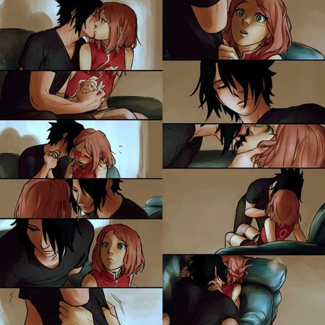 Art Adventure Time, Sasusaku Doujinshi, Art Vampire, Sasuke Sakura Sarada, Art Geek, Sasuke Uchiha Sakura Haruno, Naruto Couples, Sasuke Sakura, Naruto Comic