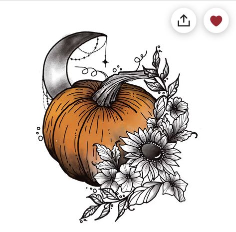 Sunflower Halloween Tattoo, Disney Pumpkin Tattoo, Pumpkin And Sunflower Tattoo, Winter Tattoo, Halloween Tattoos Sleeve, Lantern Tattoo, Celestial Tattoo, Pumpkin Tattoo, Autumn Tattoo