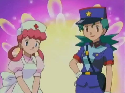 Nurse Joy / Officer Jenny Nurse Joy And Officer Jenny, Nurse Joy X Officer Jenny, Officer Jenny And Nurse Joy Pokemon, Officer Jenny Pokemon, Nurse Joy Pokemon, Pokemon Nurse Joy, Officer Jenny, Halloween Pokemon, Ancient Mew