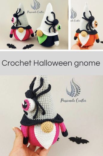 Crochet Spider Halloween Gnome (Free Pattern) Halloween Gnome Crochet Patterns Free, Gnome Free Pattern, Crochet Gnomes Pattern Free, Crochet Gnomes, Crochet Spider, Gnome Pattern, Halloween Gnome, Spider Halloween, Crochet Cat Pattern