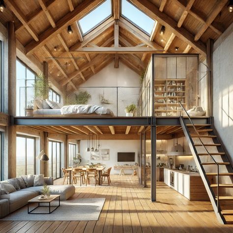 Apartment Designs, Loft House Design, Tiny House Loft, Tiny House Community, Building A Tiny House, Tiny House Inspiration, Small Apartment Design, Dekorasi Kamar Tidur, Modern Tiny House