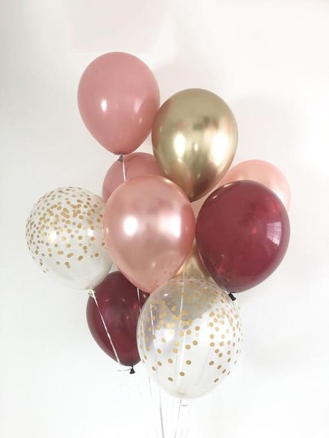 Fall Wedding Mauve, Purple Fall Wedding, Rose Gold Bridal Shower, Idee Babyshower, Party Boy, Gold Confetti Balloons, Shower Rose, Gold Shower, Rose Gold Confetti