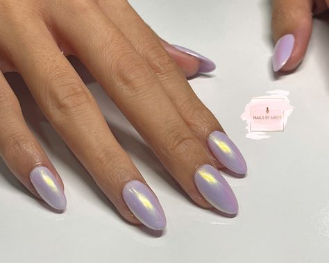 Light Purple Chrome Nails Almond, Lilac Chrome Nails, Lavender Chrome Nails, Sns Ideas, Purple Chrome Nails, Purple Chrome, Pink Chrome, Pointed Nails, Pastel Purple