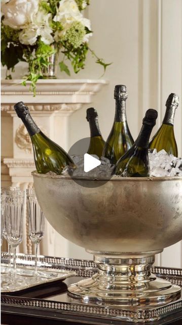 Champagne Buckets, Holiday Entertaining, Ralph Lauren Home, Fine Dining, Old Money, Punch Bowl, The Hamptons, Dinner Party, Gin