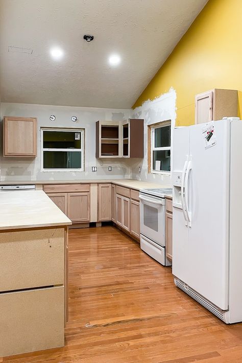 Unlocking Awesome Vertical Space: A DIY Guide to Extending Kitchen Cabinets to the Ceiling - Crystel Montenegro Home Extending Kitchen Cabinets, Kitchen Cabinets To The Ceiling, Cabinets To The Ceiling, Unfinished Kitchen Cabinets, Unfinished Cabinets, Refrigerator Cabinet, Diy Kitchen Remodel, Cabinet Boxes, Small Cabinet