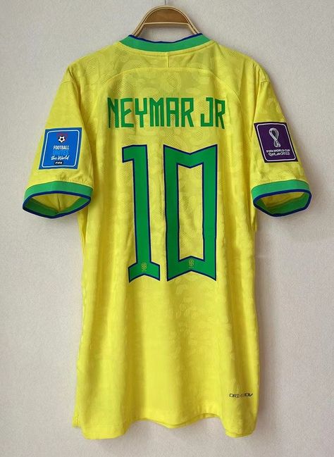 2022 World Cup Brazil Soccer Jersey Jersey Neymar Jersey All the jersey have the Logo in actual,becasue the policy,so we masked it UK size,if you are US size,pls purchase one bigger size Made from polyester Brazil T Shirt Soccer, Neymar Brazil Jersey, Neymar Jersey Number, Neymar T Shirt, Soccer Jersey Aesthetic, Brazil Jersey Outfit, Neymar Shirt, Neymar Jr Jersey, Neymar Jersey