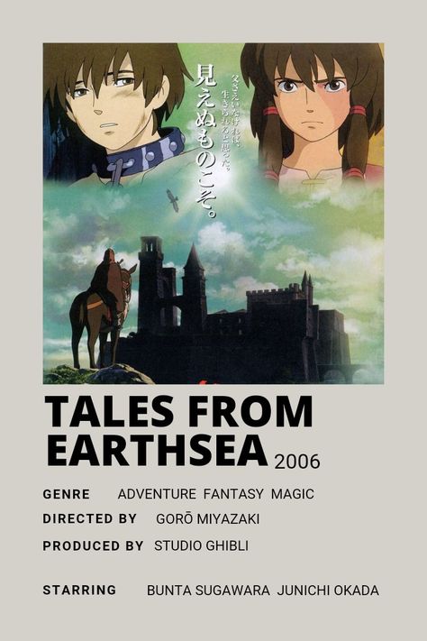 minimalist poster anime Tales From Earthsea, Anime Minimalist Poster, New Disney Movies, Anime Printables, Studio Ghibli Movies, Ghibli Movies, Miyazaki, Minimalist Poster, Studio Ghibli