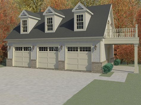 Plan 006G-0115 - Garage Plans and Garage Blue Prints from The Garage Plan Shop Rv Garage Plans, Garage Plans With Loft, Craftsman Style Bungalow, Garage Plans Detached, Plan Garage, Garage Apartment Plan, Carriage House Garage, Carriage House Plans, Rv Garage