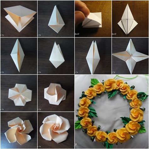 This Origami Rose is really awesome. It is not as hard as it looks like. You can use the video for reference if you need to. You should definitely try it out! Origami Stella, Sculpting Techniques, Origami Home Decor, Origami Flowers Tutorial, Vika Papper, Kraf Kertas, Origami Step By Step, Tutorial Origami, Origami Decoration