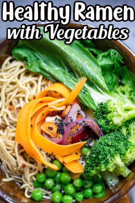 Healthy Ramen with Vegetables Pin Quick And Easy Soups, Healthy Ramen, Asian Noodle Recipes, Quick And Easy Soup, Vegan Ramen, Plant Based Diet Recipes, Best Seafood Recipes, Yummy Pasta Recipes, Easy Soups